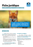 première page de la fiche juridique "Espèces susceptibles d'occasionner des dégâts"